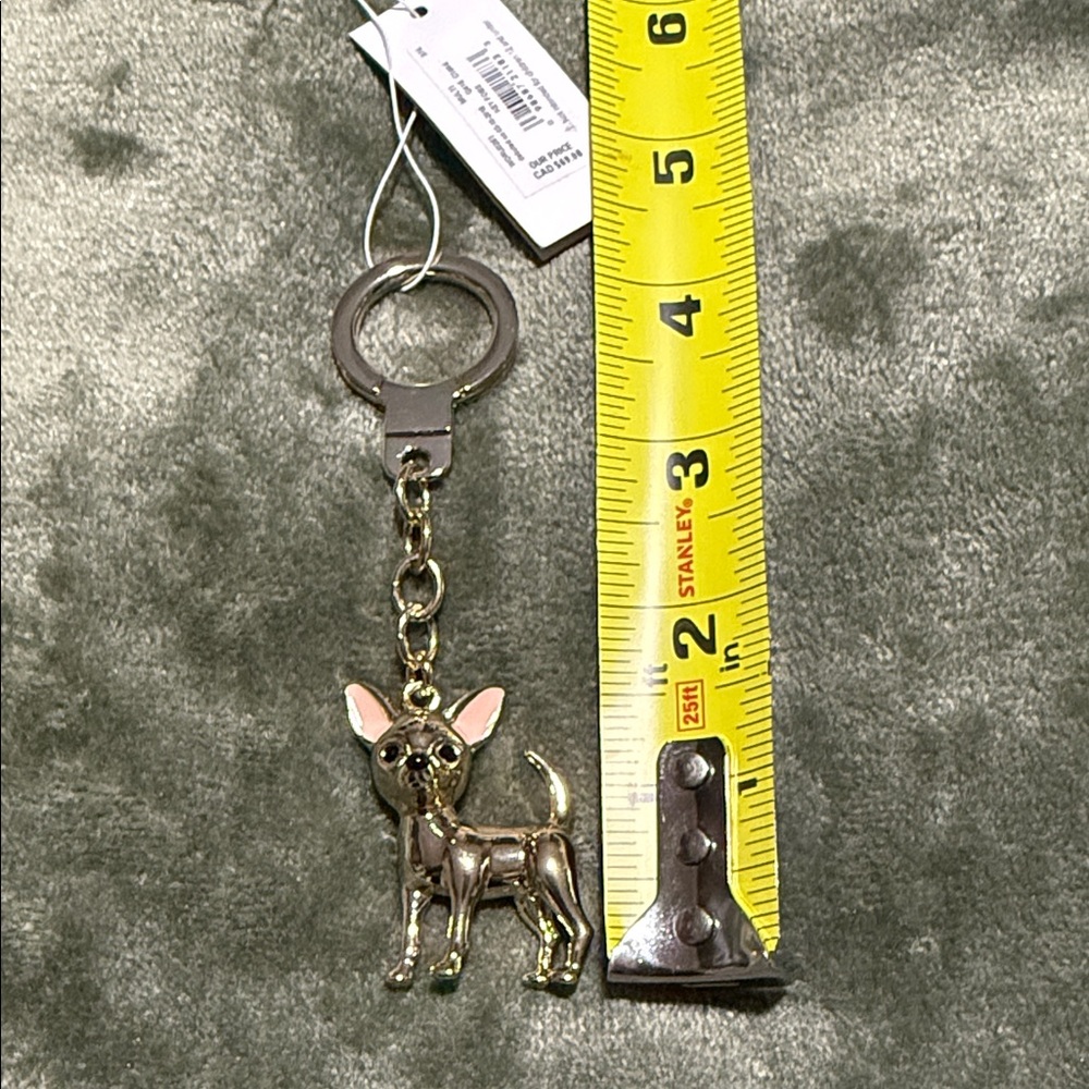 Kate Spade Metallic Dog Keyring Fob - Picture 4 of 5